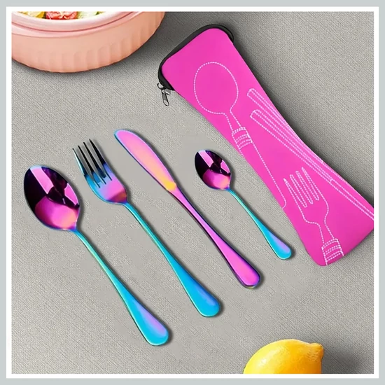 Rozsdamentes acél evőeszközkészlet színes DA1165010