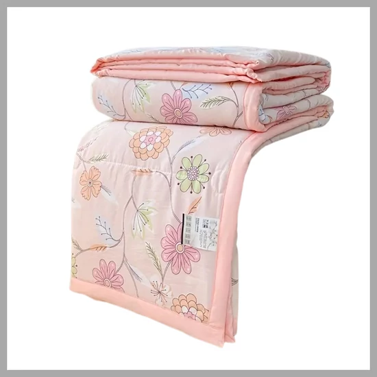 Mintás nyári takaró – Rózsaszín virágmintás, 200x230 cm (T) LC1219602-h