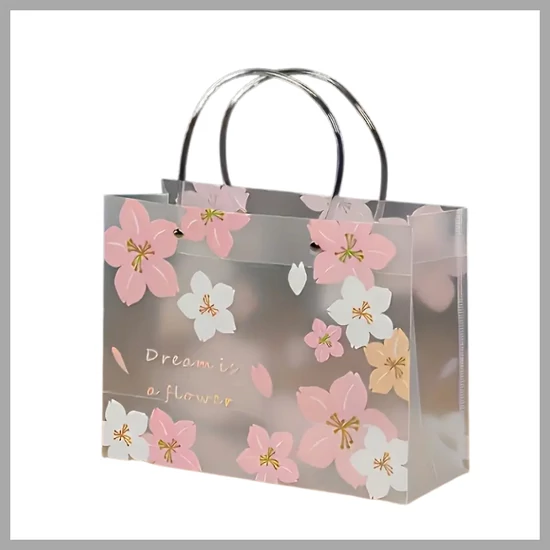 Virágmintás, átlátszó PVC hordtáska (T) UR631523