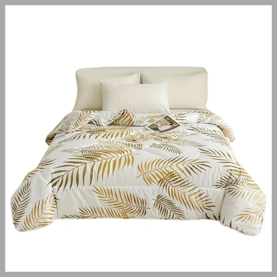 Vintage stílusú nyári paplan, arany leveles minta, 200x230 cm (T) YW140662-b