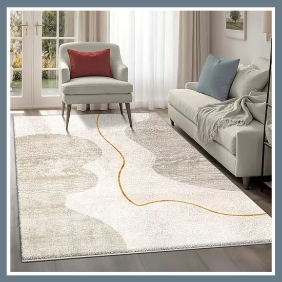 Puha bársony szőnyeg, Aranyvonal minta 150x200cm UV1252517-2