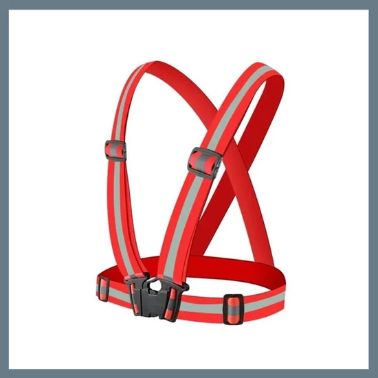 Láthatósági vállpánt, Felnőtt méret, piros SLH7954