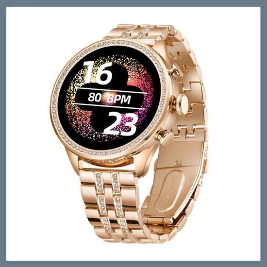 GEN9 női okosóra, arany és rózsaszín szíjjal holm8582