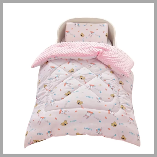 4 évszakos takaró kiságyhoz – Rózsaszín, állatos mintás, 100x80 cm, GH42210-g