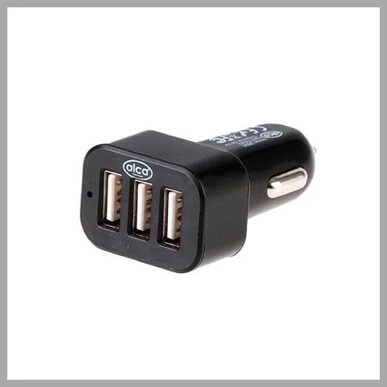 Alca | szivargyújtós USB elosztó | 3 port | fekete 510510