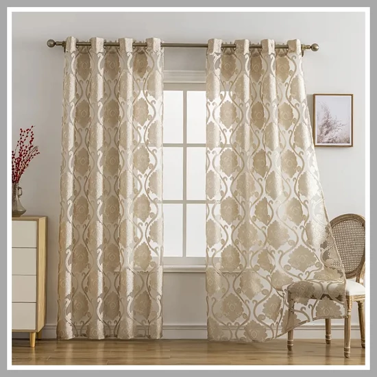 2 Paneles, Klasszikus Jacquard Átlátszó Függöny 132x213 cm, 2db LU621413-d