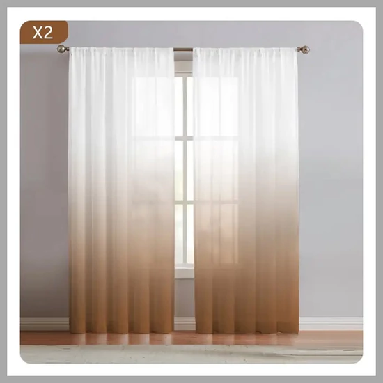 2 Paneles Függöny -Kávé színben 132x213 cm UN04758-g