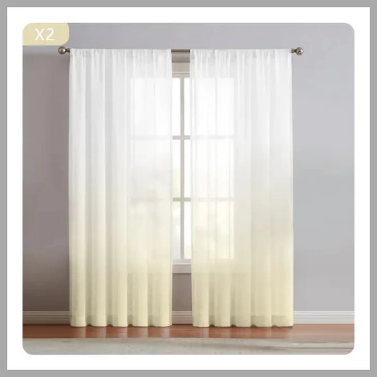 2 Paneles Függöny -Krémszín 132x213 cm UN04758-j
