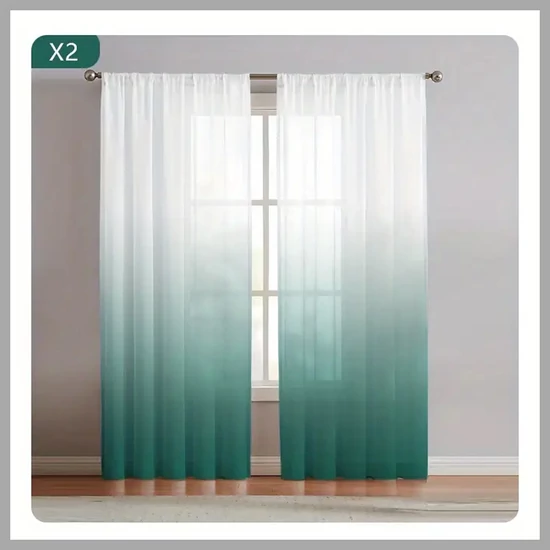 2 Paneles Függöny -Zöld színben 132x160 cm UN04758