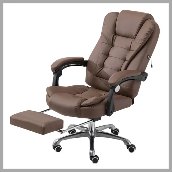 BOSS Prémium Forgó Irodai Szék Lábtartóval – Barna KO22BR