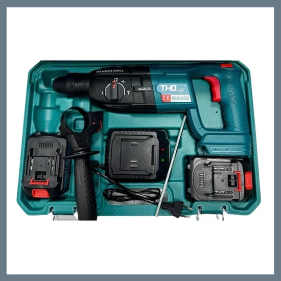 THO Lux Elektromos ütvefúró, 2 db lítium akkumulátorral, 48 V M-2611