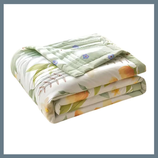 Puha légáteresztős nyári takaró 150x200cm - Sárga virágok PW68406-15