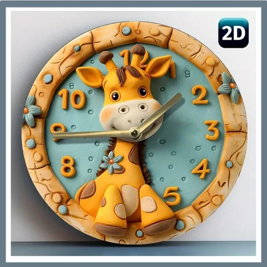 Zsiráf témájú csendes falióra – 20 cm PY237342