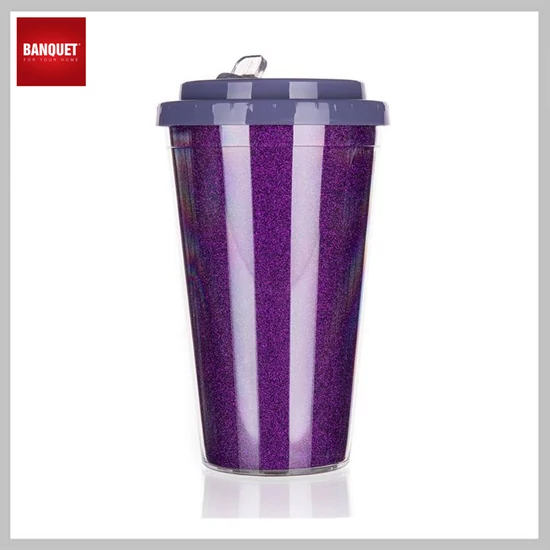 BANQUET Duplafalú utazóbögre GLITTERS 500 ml, lila 48788647