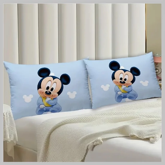 2 db Mickey egér baby plüss díszpárnahuzat –  30 x 50 cm PP1044053