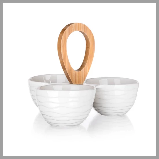 BANQUET Osztott tál BRILLANTE, bambusz, 24 x 24 x 18,5 cm, kerek 60334561