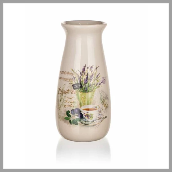 BANQUET Kerámia váza LEVENDULA mintával, 19 cm 60ZF1291