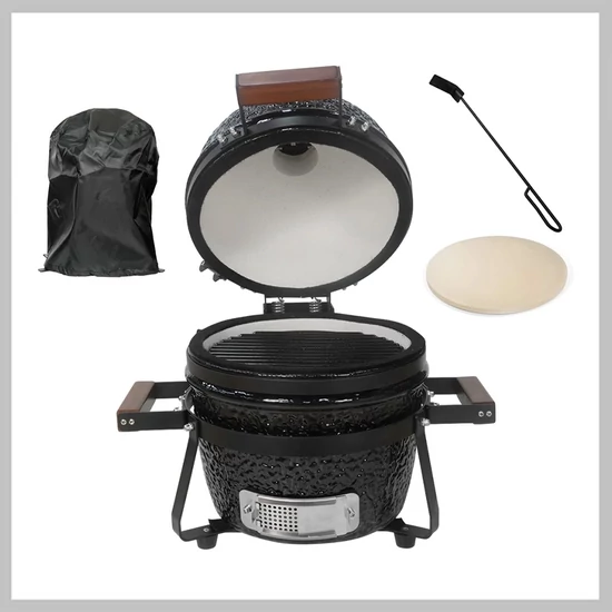 Kamado SE Premium Line Grillező 32cm fényes fekete - készlet 16703