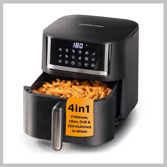 GOURMETMAXX Forrólevegős Fritőz / Airfryer Digitális 6L 4in1 DS14768-L