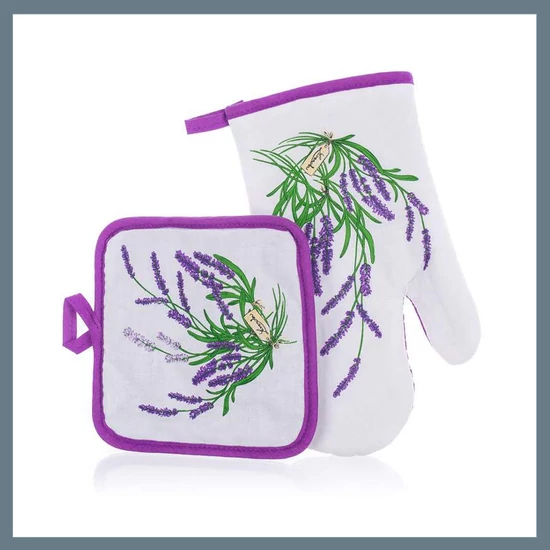 BANQUET Sütőkesztyű készlet LEVENDULA 27 x 17 / 17 x 17 cm, 2 db 10001227LAV