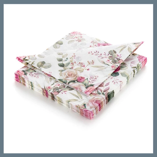 BANQUET Szalvéta 33 x 33 cm, RÓZSASZÍN RÓZSA 20 db-os készlet 29251597