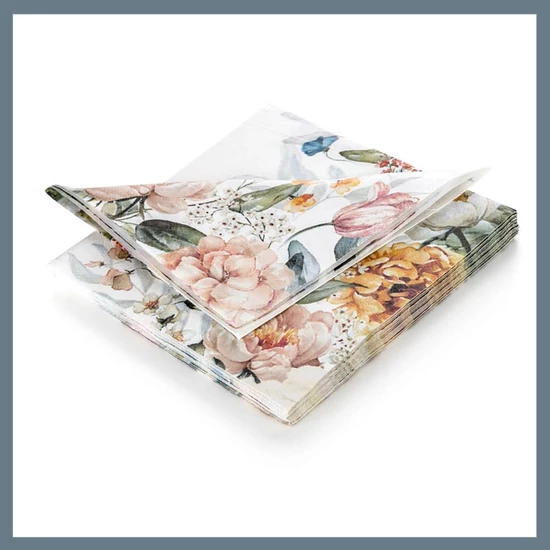 BANQUET Szalvéta 33 x 33 cm, VIRÁGOK 20 db-os készlet 29251599