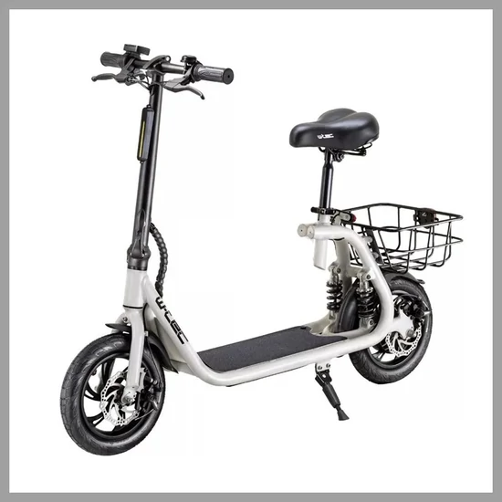 Elektromos Roller levehető üléssel, kosárral - Fehér holm5698