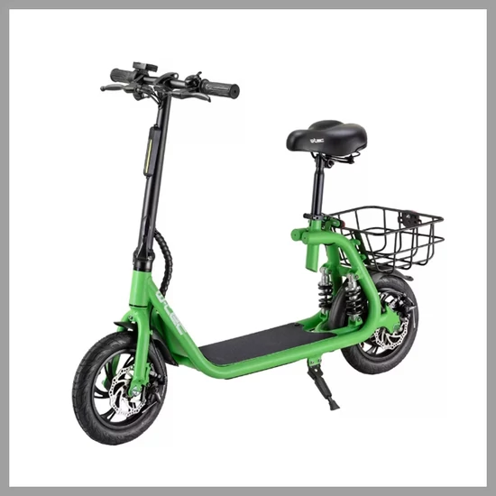 Elektromos Roller levehető üléssel, kosárral - Zöld holm5700