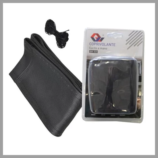 Kormányvédő | bőr | fűzős | fekete | 38 cm KV-K1011