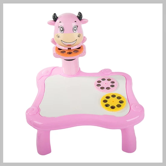 Gyerek rajzprojektor asztallal – világítással és dallam funkcióval rózaszín 18288_R