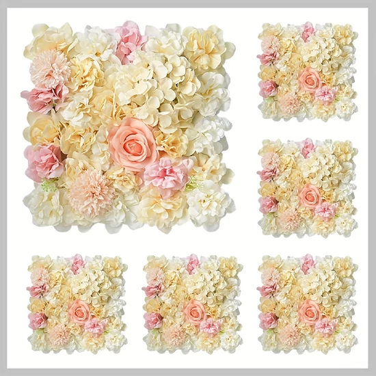 Művirág dekorációs falpanel 6 db sárga BH135643-2