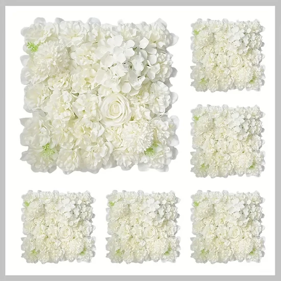Művirág dekorációs falpanel 6 db fehér BH135643-3