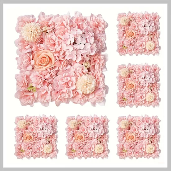 Művirág dekorációs falpanel 6 db pink BH135643