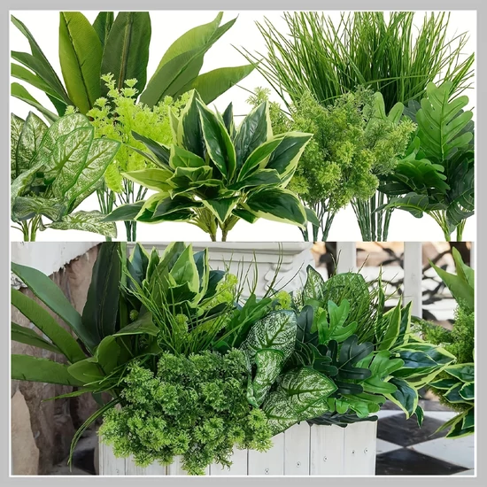 18 db UV Védelemmel Ellátott Mesterséges Kültéri Műnövény DK381452