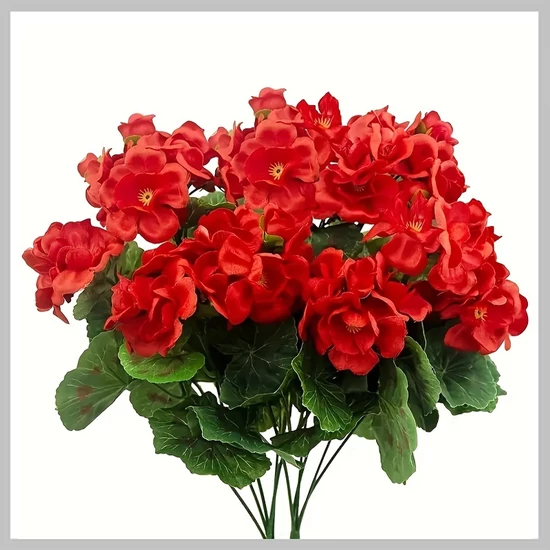 4 db műgeránium csokor UV-álló 35 cm FW906425