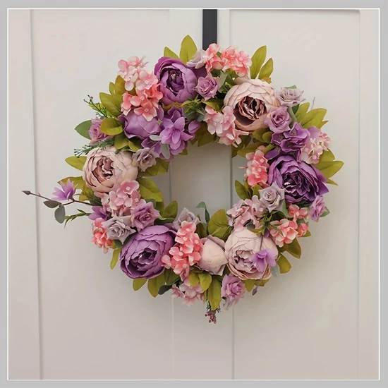 Tavaszi Virágos Koszorú - Művirágos Rózsák és Levendula Füzér HR1275783