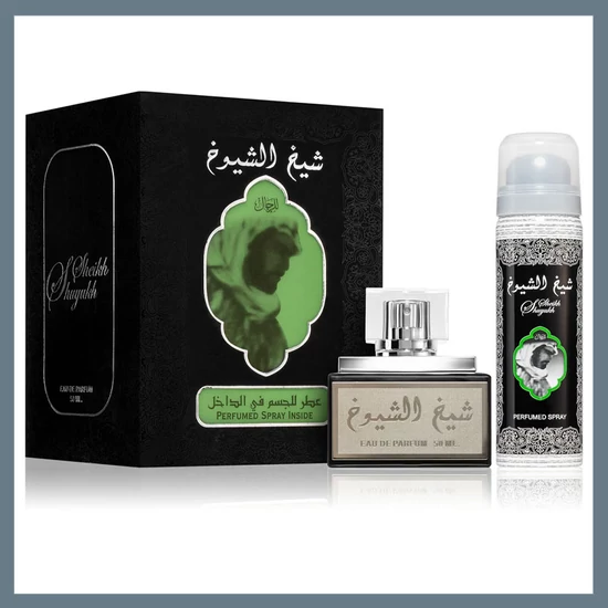 Lattafa Sheikh Al Shuyukh Black Arab parfüm 50 ml + Dezodor Spray 50 ml 6479211627964