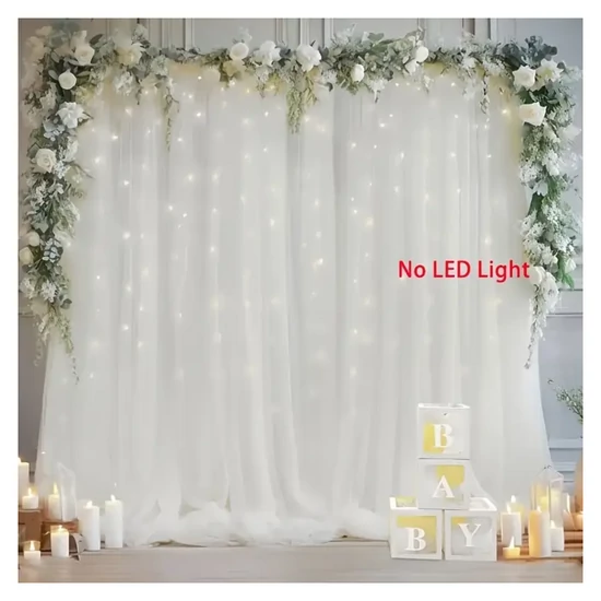 Esküvői és ünnepi virágos függönydekoráció – LED világítás nélkül 2db XP1569176