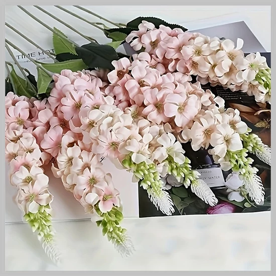 7 darab elegáns mesterséges geránium és jácint – pink DB1252141-2