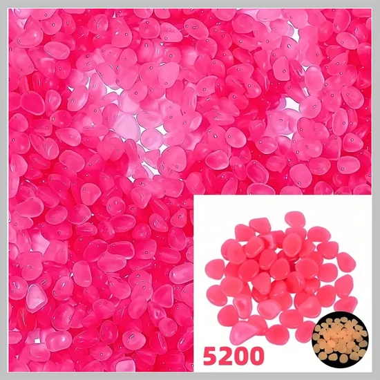 5200 db világító dekorkavics UV rózsaszín JQ1412517-5