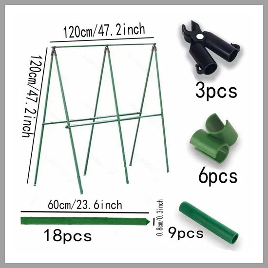 18 db-os Fém Kerti Növénytámasz Készlet (T) KE155983