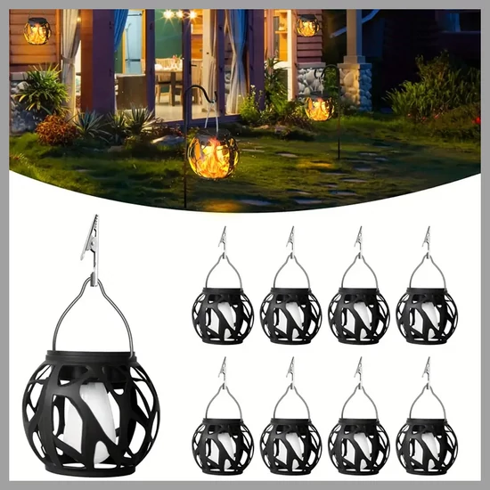 6 db Kültéri Napelemes Lánghatású LED Függőlámpás – Villogó fényhatással AR892149