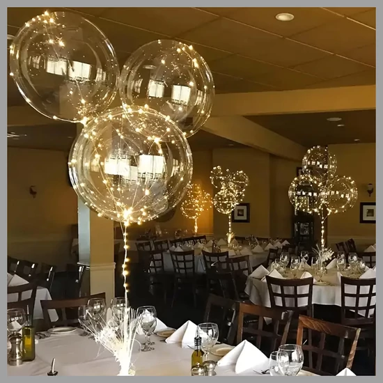 LED-es világító lufi szett – 10 db, átlátszó TA741157