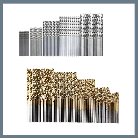 100 darabos Titánbevonatú és Ezüst Gyorsacél Fúrószár Készlet PF555382