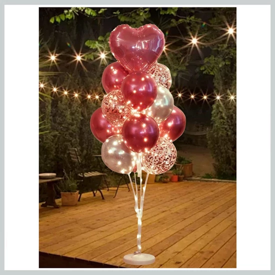 13 darabos rózsaszín lufi és LED fénydekor szett 31821087