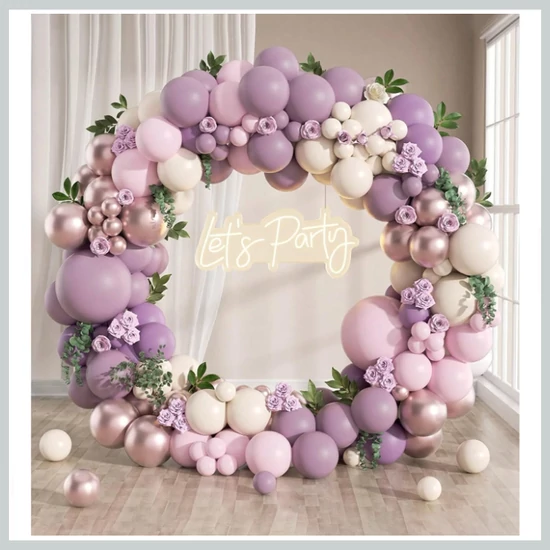 Lufi dekorációs szett – 99 darabos, lila-rózsaszín 33069285l