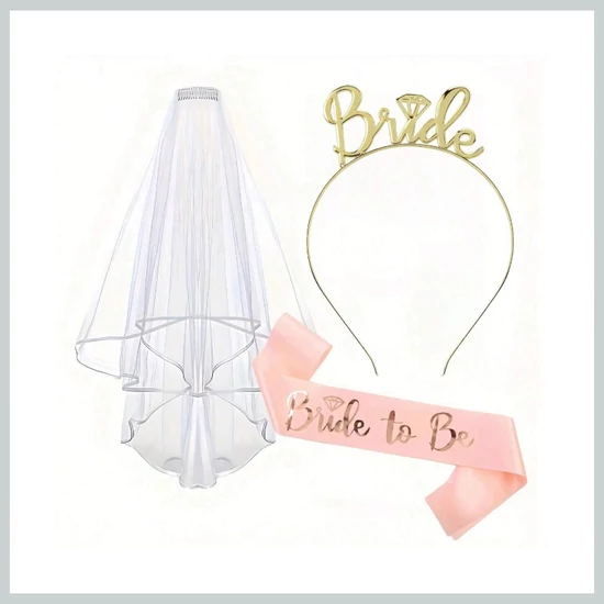 Bride to Be leánybúcsú szett – fátyol + fejdísz + szalag 47219830r