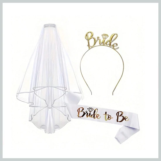 Bride to Be leánybúcsú szett – fátyol + fejdísz + szalag 47219830