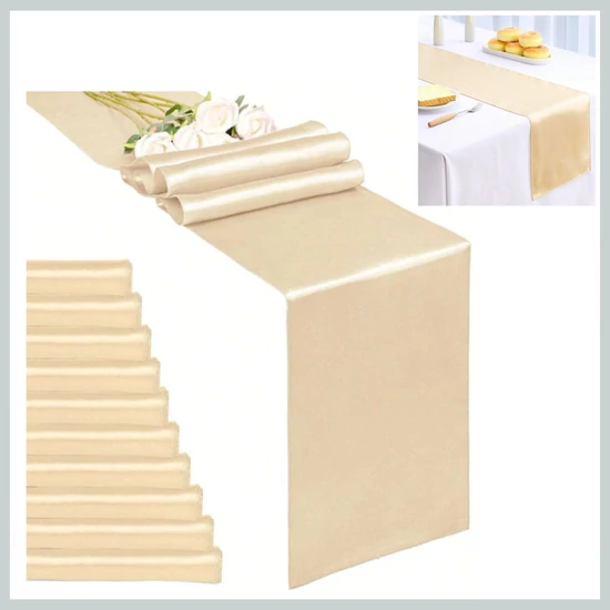 Szatén asztali futó szett – pezsgő 10 db 53715818a