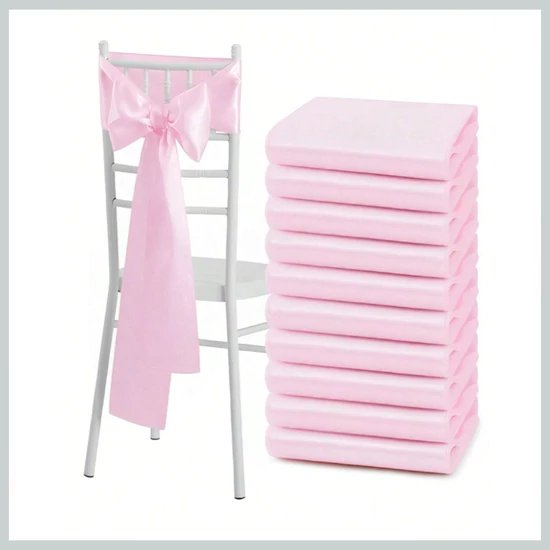 Székszoknya masni szett – baba rózsaszín  szatén, 10 darabos csomag 56079285br